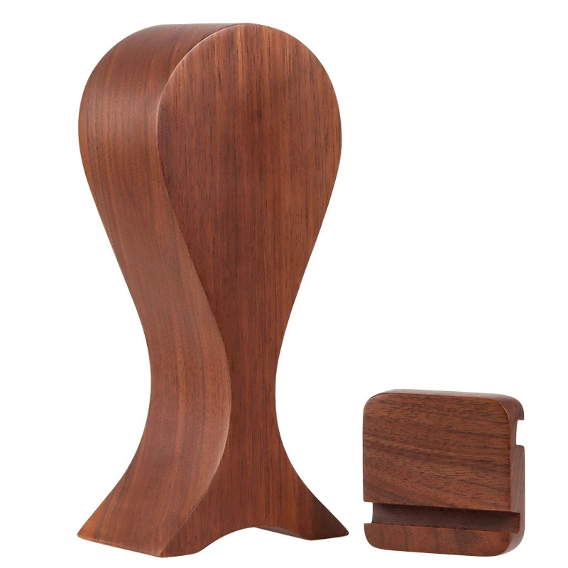 HANDMADE Black Walnut Wood Headphone Stand Pure Soild Wood Custom Creative Headphone Storage Stand Fish Shape Design Wooden Display Stand