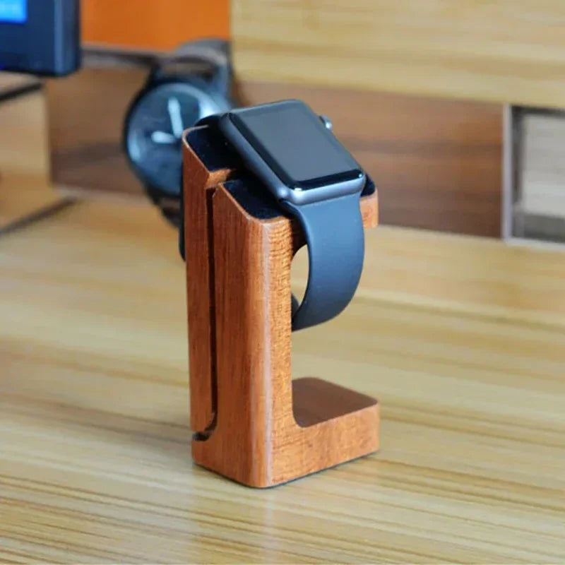 HANDMADE Wooden Watch Charger Stand Smartwatch Desktop Holder Charging Station Wrist Watch Base Original Apple Bracket Accessories