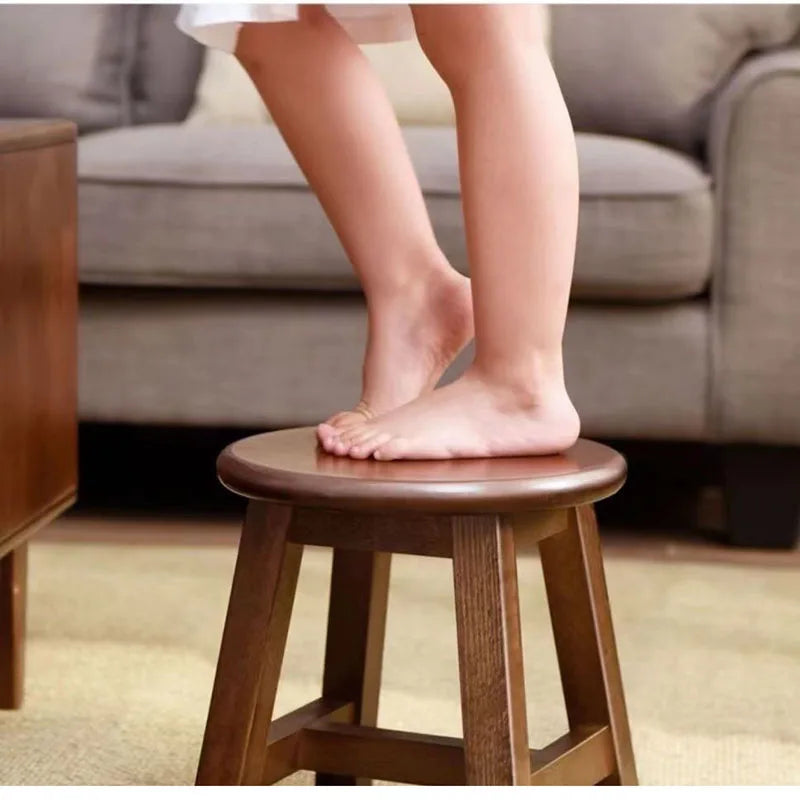 HANDMADE Walnut Colored Solid Wood Small Stool Modern Chinese Living Room Shoe Changing Stools Household Footrest Home Furniture 걸상