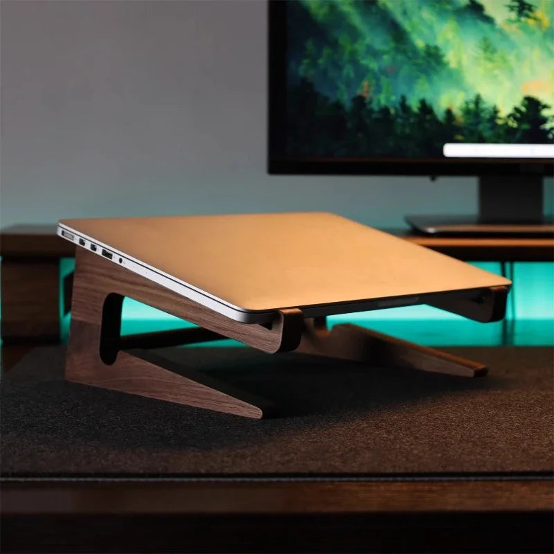 HANDMADE Laptop Stand Custom Walnut Wood Height Increasing Storage Bracket Magic Keyboard Holder Base Stand Laptop Accessories for Gifts