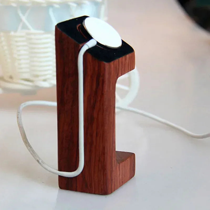 HANDMADE Wooden Watch Charger Stand Smartwatch Desktop Holder Charging Station Wrist Watch Base Original Apple Bracket Accessories