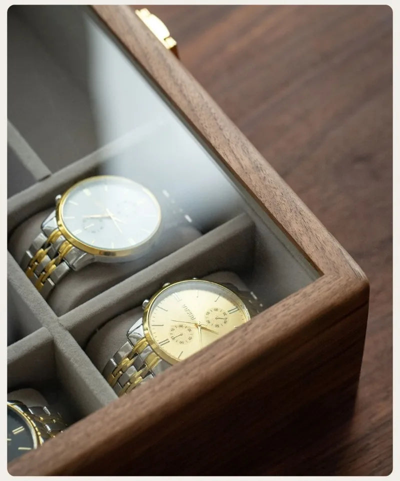 HANDMADE WATCH AND GLASSES WOOD STORAGE ORGANIZER Solid Wood Watch Box Luxury Retro Display Glasses Boxes Mechanical Watch Sunglasses Storage Case Exhibitors Organizers Supplies