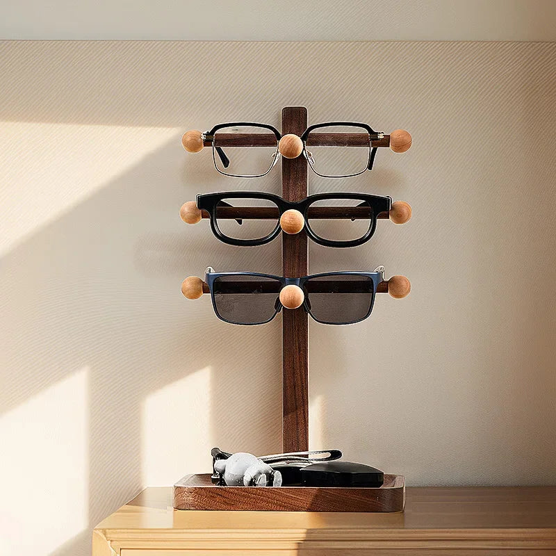 handmade High End Walnut Spectacle Rack Desktop MultiFunctional  Storage Tray MultiLayer Display Shelf Foyer Solid Wood Organize Box