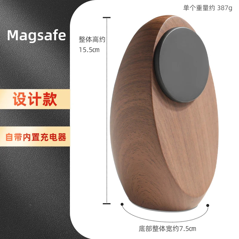 WOODEN HANDMADE Msgsafe HOLDER  Mobile Phone Stand Custom Design Wooden Magnetic Charger Bracket Desktop Creative Lazy Wireless Charging Phone Holder