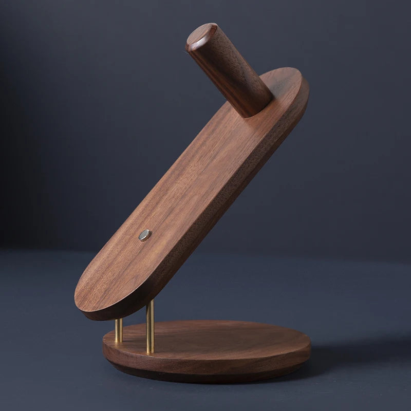 handmade Black Walnut Wood Hair Dryer Stand Nordic Standing Bathroom Organizer Magnetic Storage Rack Hair Dryers Rack Suitable for Dyson