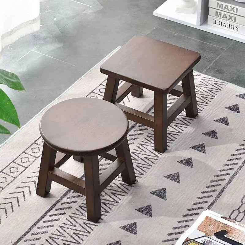 HANDMADE Walnut Colored Solid Wood Small Stool Modern Chinese Living Room Shoe Changing Stools Household Footrest Home Furniture 걸상