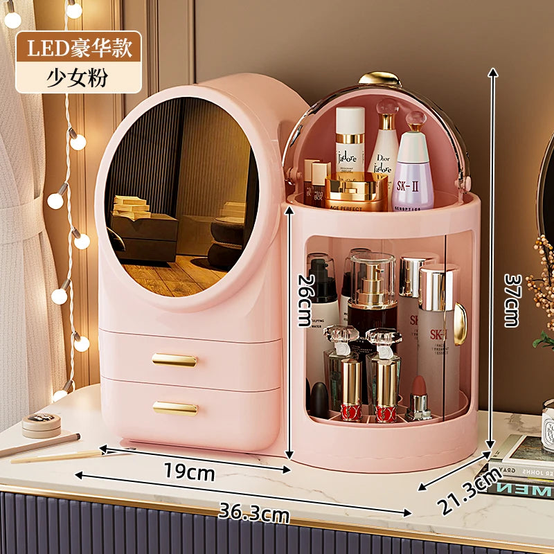 handmade Drawer Desktop Makeup Organizer Elegant Dust-proof Cosmetic Storage Box with Large Capacity for Skincare & Mask Organizer