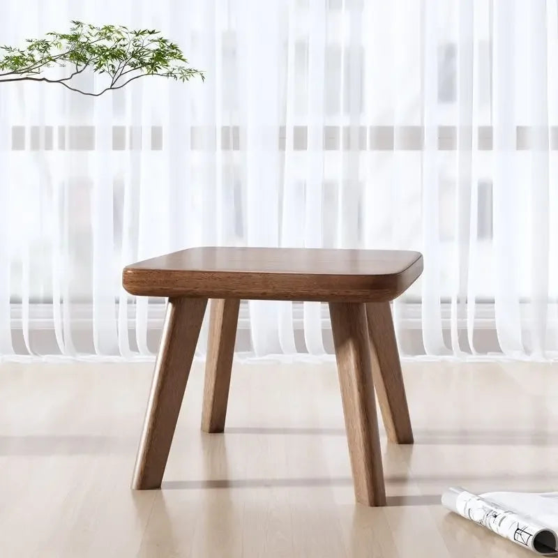 HANDMADE Stool bench solid wood simple home children's home shoes door living room can sit low stool creative square stool four feet