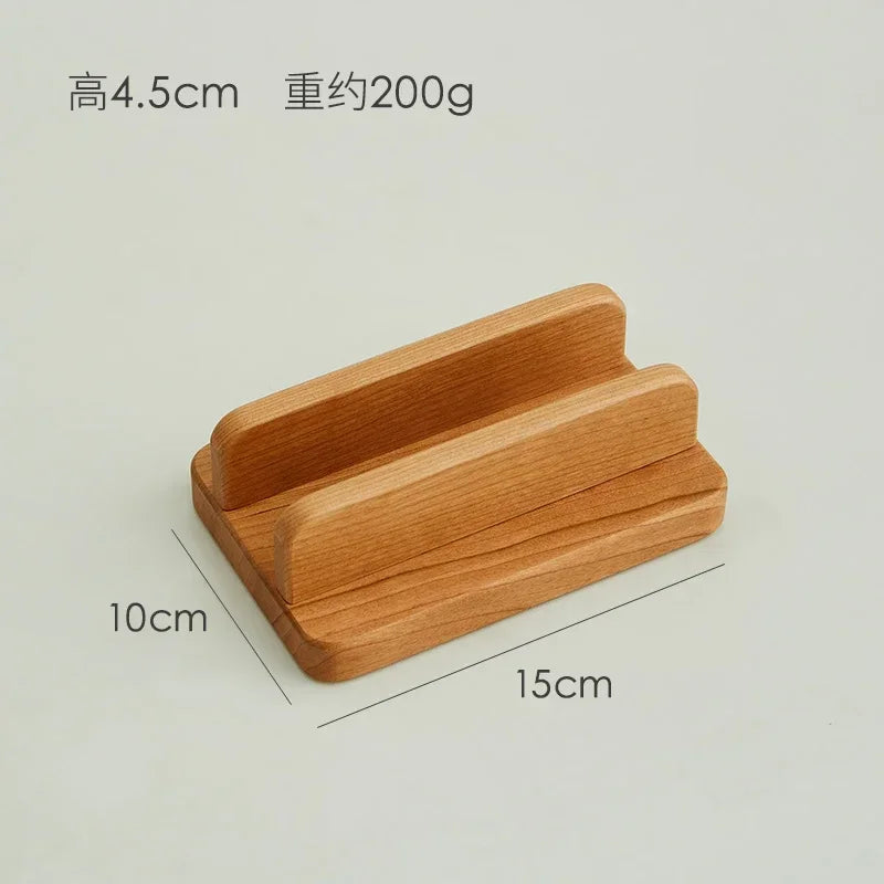 HANDMADE Laptop Vertical Storage Stand Custom Soild Wood Landscape Theme Walnut Wood Base Stand Desktop Decoration Custom Wooden Stand