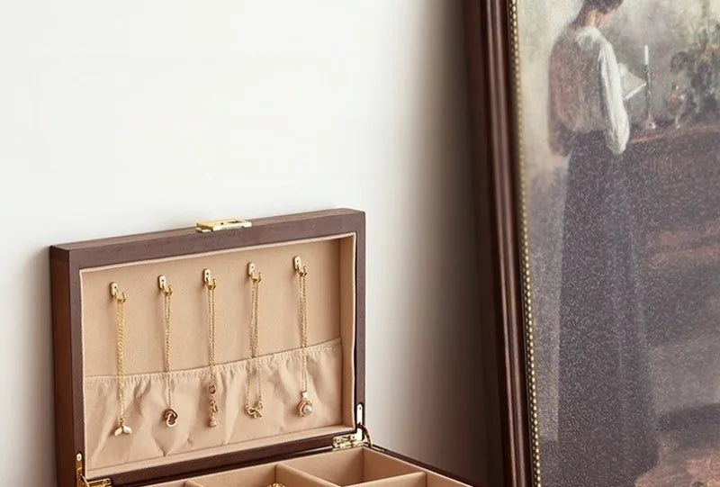 HANDMADE Wooden Jewelry Box Large Luxury Storage Boxes Earring Ring Bracelet Necklace Display Case Woman Jewellery BOX STORAGE Organizer