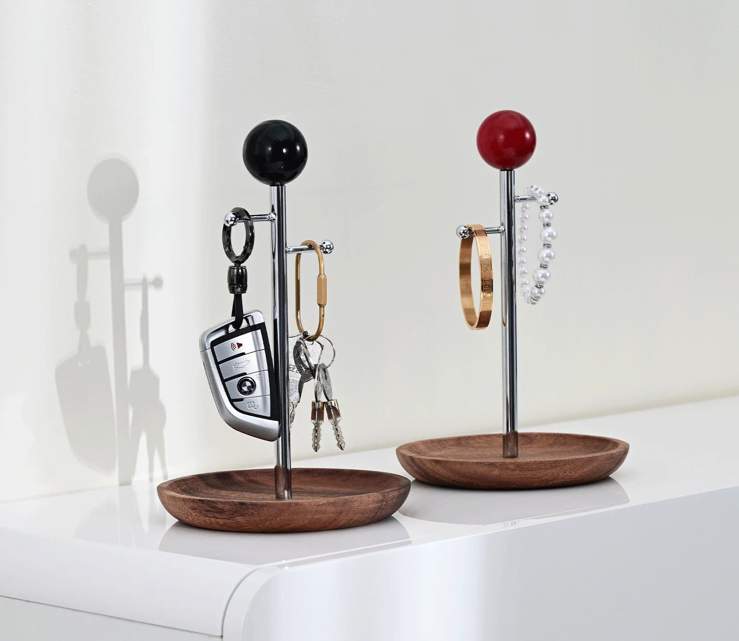 handmade Key Holder for Entryway, Wooden Key Tray, Wall Mounted Key Organizer, Jewelry and Watch Storage Stand, Iron Desktop Key Hook, Decorative Home Accessories.