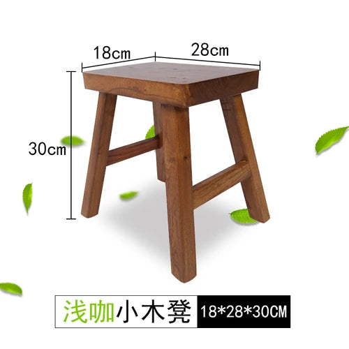 HADNMADE Solid Wood Foot Stool, Minimalist Chair Bench, Modern Squatty Potty Stool, Classical Chinese Small Stool