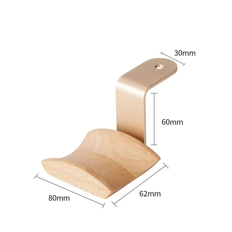 HANDMADE Aluminum Alloy Solid Wood Splicing Headphone Storage Rack Wall Mounted Earphone Display Stand Desktop Headset Storage Bracket