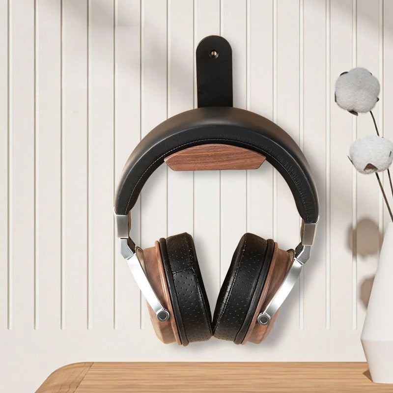 HANDMADE Aluminum Alloy Solid Wood Splicing Headphone Storage Rack Wall Mounted Earphone Display Stand Desktop Headset Storage Bracket