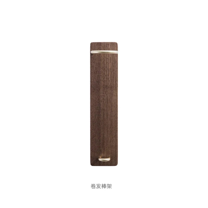 HANDMADE Bathroom Curling Iron Stand Universal No-perforated Wood Wall Hanging For Dyson Styling Rack Hairdresser Storage Accessories
