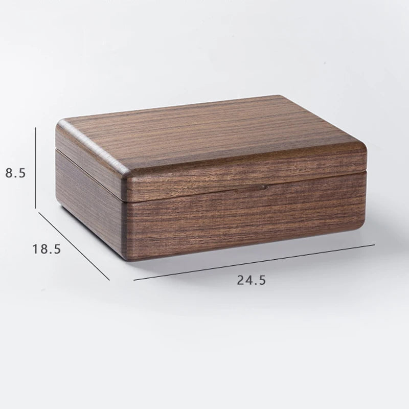 hadnmade Jewelry Box Double Layer Wooden Cases with Multi-compartments Necklace Bracelets Earrings Organizer Walnut Wood Jewelry Boxes