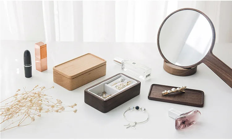 handmade New Wood Jewelry Box Travel Ring Box Earring Rings Box Jewelry Organizer Box Mini Jewelry Gift Packaging Box Necklace Package