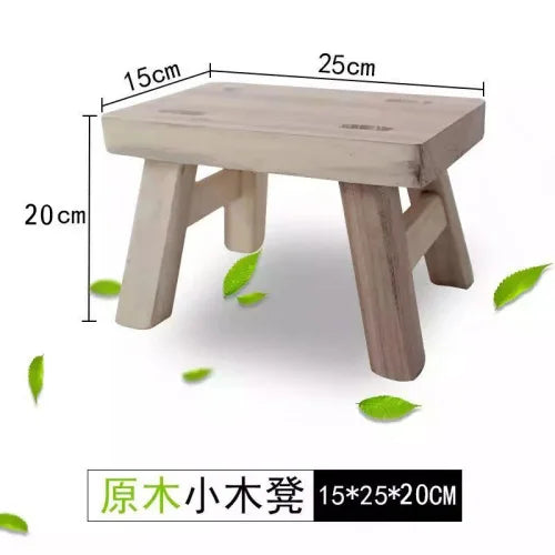 HADNMADE Solid Wood Foot Stool, Minimalist Chair Bench, Modern Squatty Potty Stool, Classical Chinese Small Stool