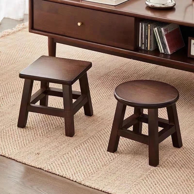 HANDMADE Walnut Colored Solid Wood Small Stool Modern Chinese Living Room Shoe Changing Stools Household Footrest Home Furniture 걸상