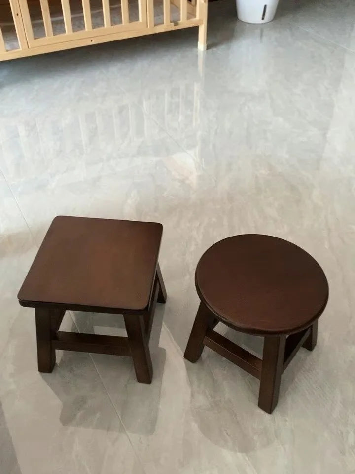 HANDMADE Walnut Colored Solid Wood Small Stool Modern Chinese Living Room Shoe Changing Stools Household Footrest Home Furniture 걸상