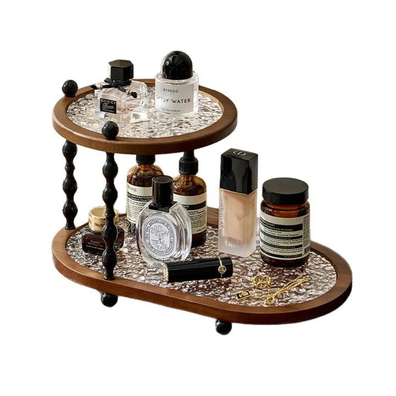 Premium Solid Wood 2-Tier Home Storage Shelf – Modern Double-Layer Display Rack & Countertop Organizer