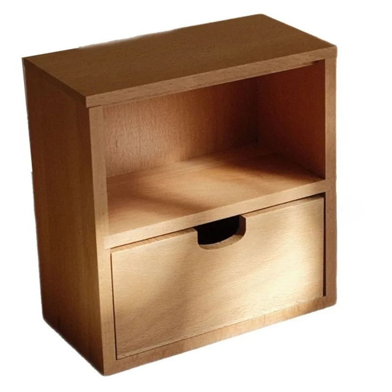 HANDMADE Wood Storage Box Makeup Organizer Boxes Luxury Bathroom Organization Case Multifunctional Accessory Organizing Cases with Drawer