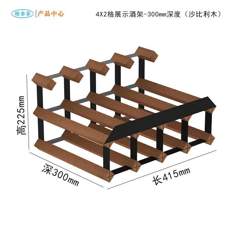 HANDMADE Wooden Wine Rack Display, Creative Slanted Bottle Holder for 6-8 Wines, Solid Wood Storage Stand for Home Bar, Dining Room Decor