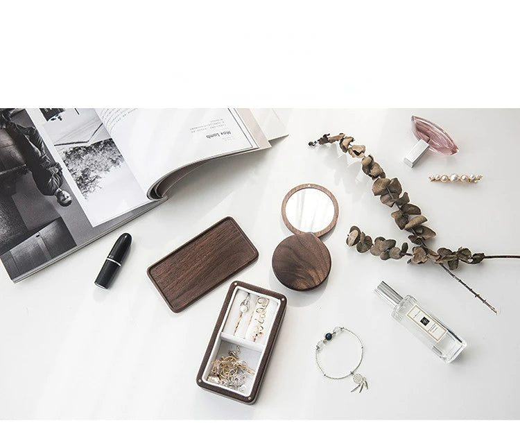 handmade New Wood Jewelry Box Travel Ring Box Earring Rings Box Jewelry Organizer Box Mini Jewelry Gift Packaging Box Necklace Package