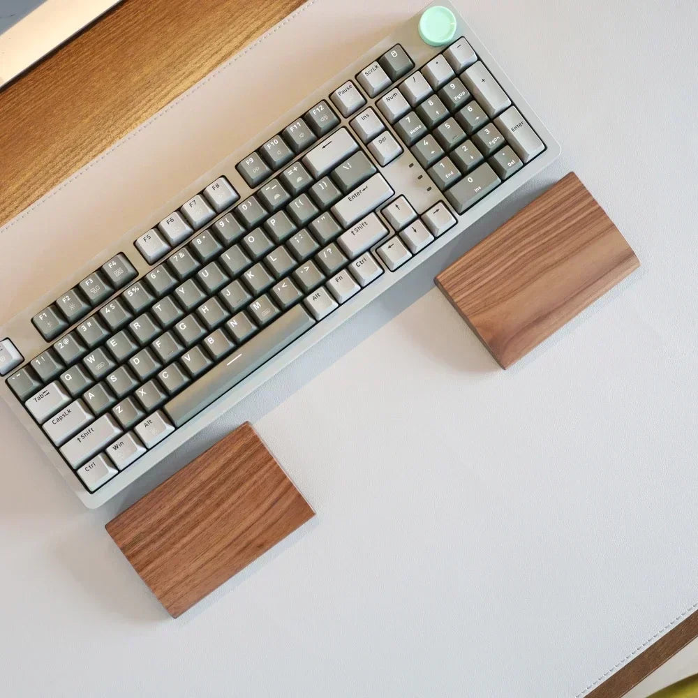 HANDMADE Walnut Wood Plam Rest Custom Solid Wood Palm Stress Mechanical Keyboard Wooden Wrist Rest Split Keyboard Office Game Accessories