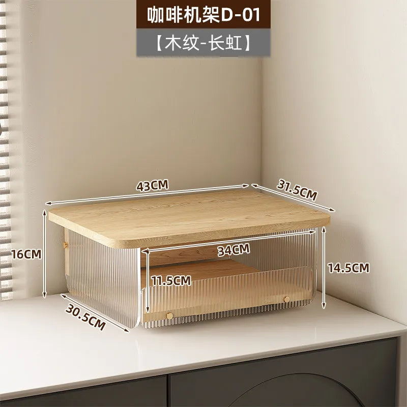HANDMADE Coffee Machine Riser Stand, Elevated Countertop Shelf for Kitchen, Under Cabinet Storage Organizer for Espresso Maker Mug