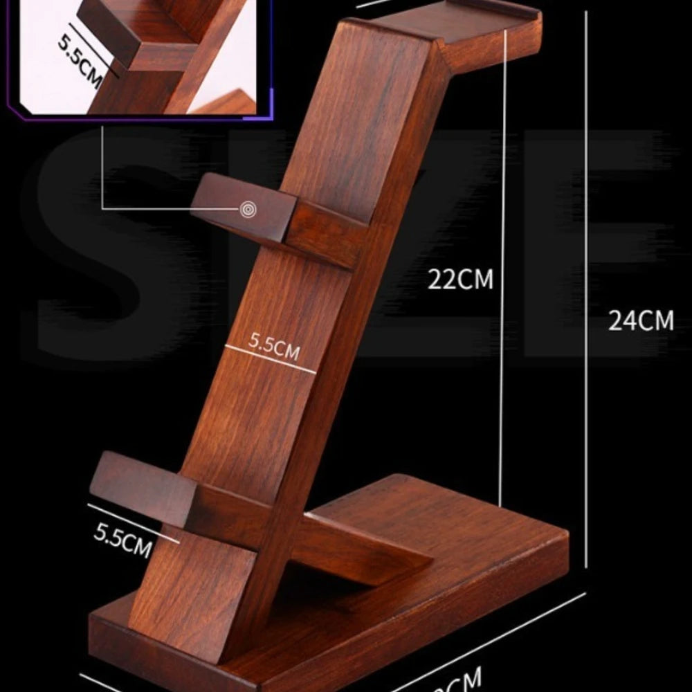 HANDMADE WOODEN  Game Controller Earphones Stand for  HolderWalnut Wood Creative Figurine Game Peripheral Accessories