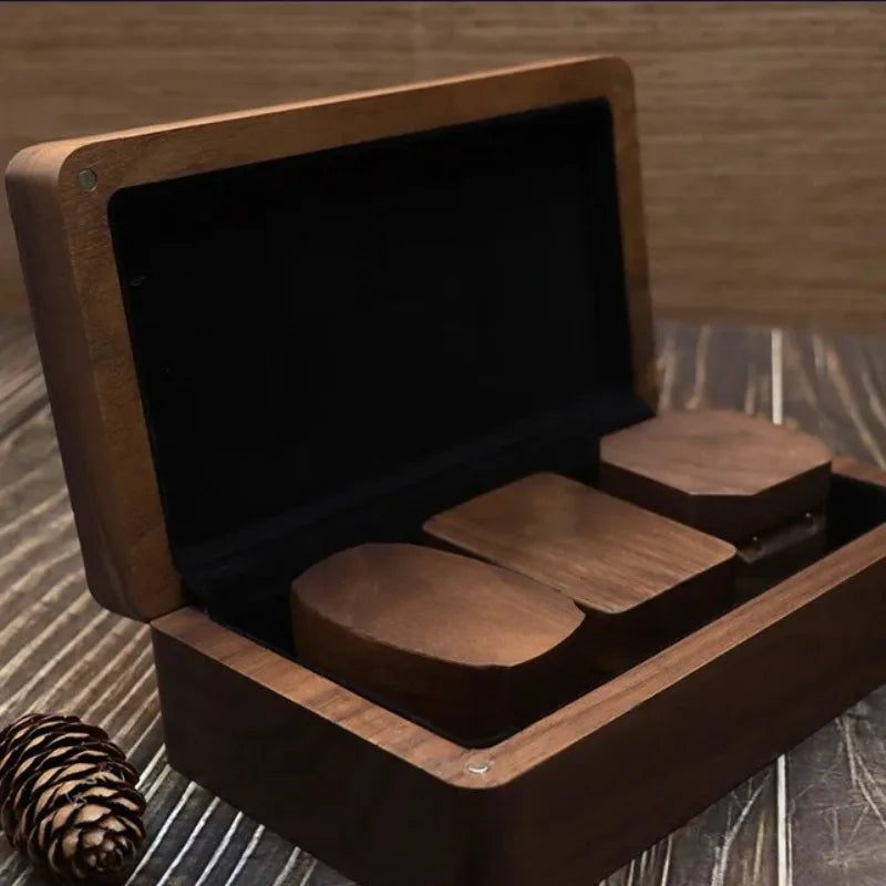 HANDMADE Jewelry Storage Box Black Walnut Organizer Tray Velvet-Lined Case Durable Jewelry Box for Entryway or Dresser Storage