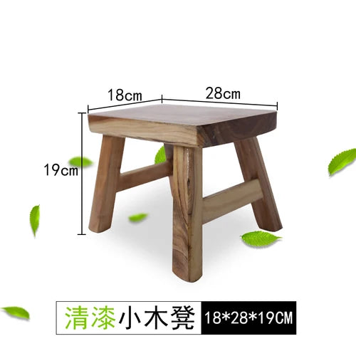 HADNMADE Solid Wood Foot Stool, Minimalist Chair Bench, Modern Squatty Potty Stool, Classical Chinese Small Stool