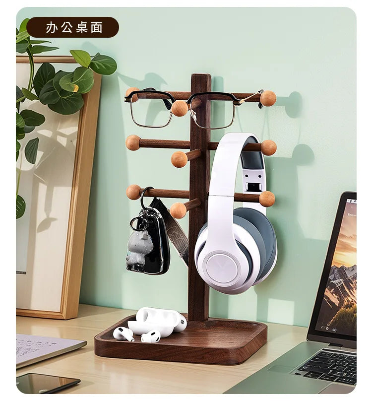 handmade High End Walnut Spectacle Rack Desktop MultiFunctional  Storage Tray MultiLayer Display Shelf Foyer Solid Wood Organize Box