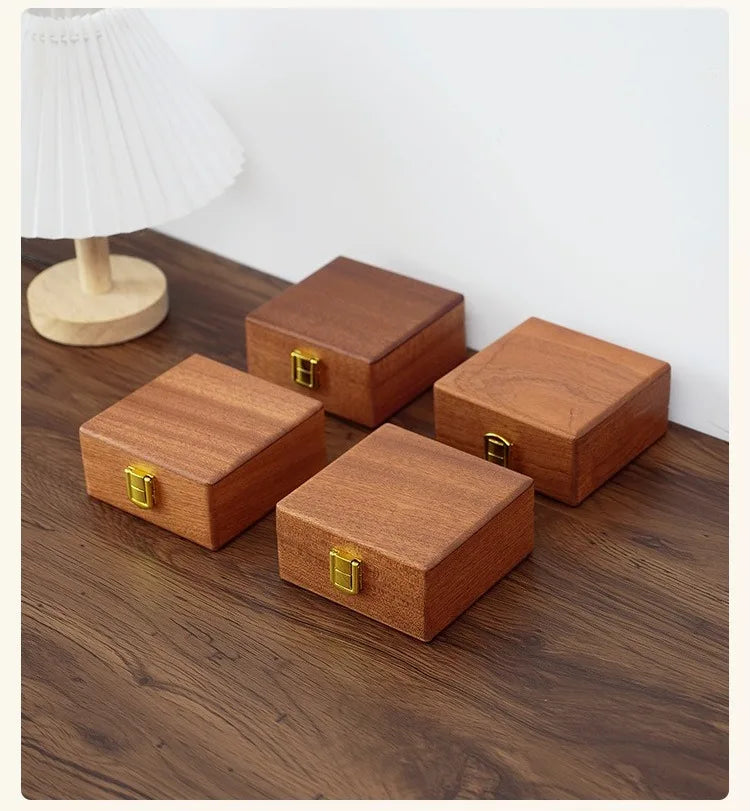 HANDMADE Solid Wood Jewelry Storage Box Mini Jewellery Organizer Case Travel Necklace Ring Cases Trinket Earrings Pendant Bracelet Boxes