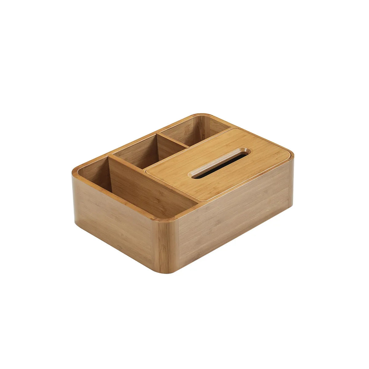 handamade Bamboo Desktop Tissue Box Waterproof Moisture-Proof Sturdy Durable Tissue Holder Organizer for Home Or Office