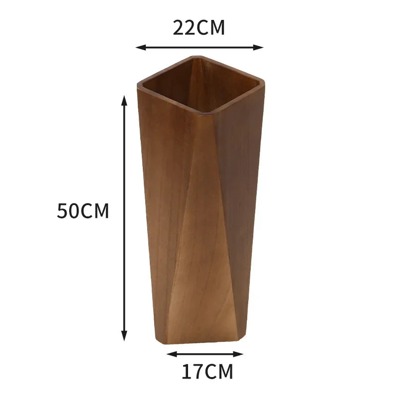 HADNMADE WLANUT UMBRELLA STORAGE CUBE Solid Wood Umbrella Stand Geometric Storage Shelf Simple Entryway Organizer Office Umbrella Holder for Hallway Home Use