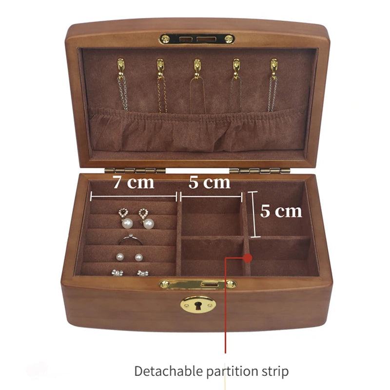 handmade New Wood Jewelry Storage Box Display Earring Rings Box Jewelry Organizer Box Luxury Jewelry Gift Packaging Box Bracelet Package
