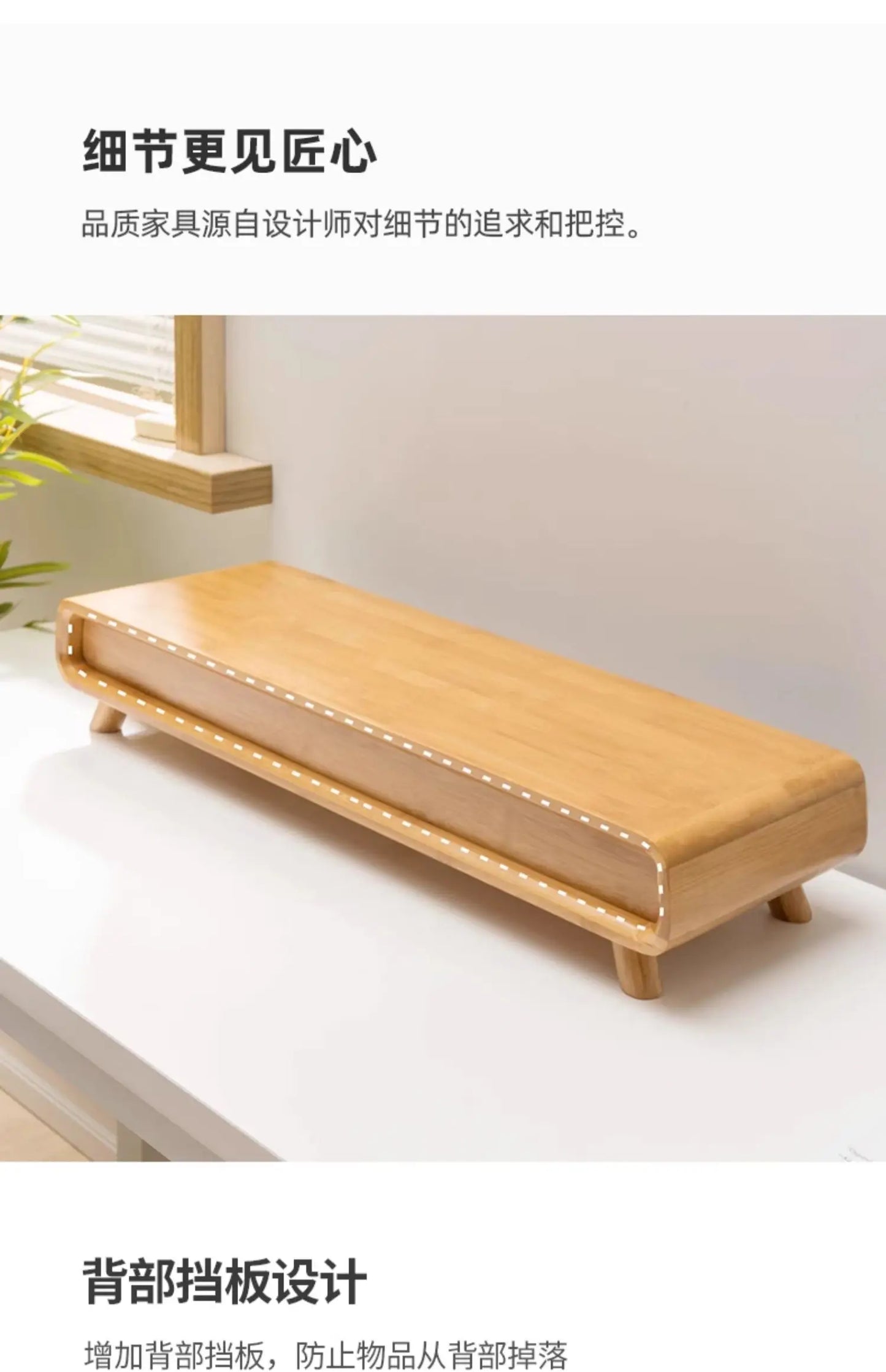 bamboo handmade Ergonomic Monitor Stand with Drawer Multilayer Laptop Riser for Neck Relief Space-Saving Office Desk Organizer and Computer Base