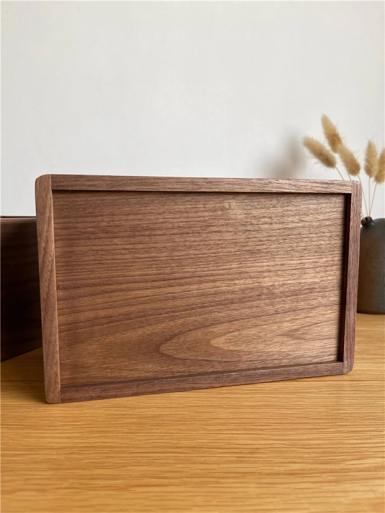 HANDMADE Pull-Out Storage Box North American Walnut Desktop Organizer Precision Crafted Wooden Drawer with Lid Elegant Sundry Organizer