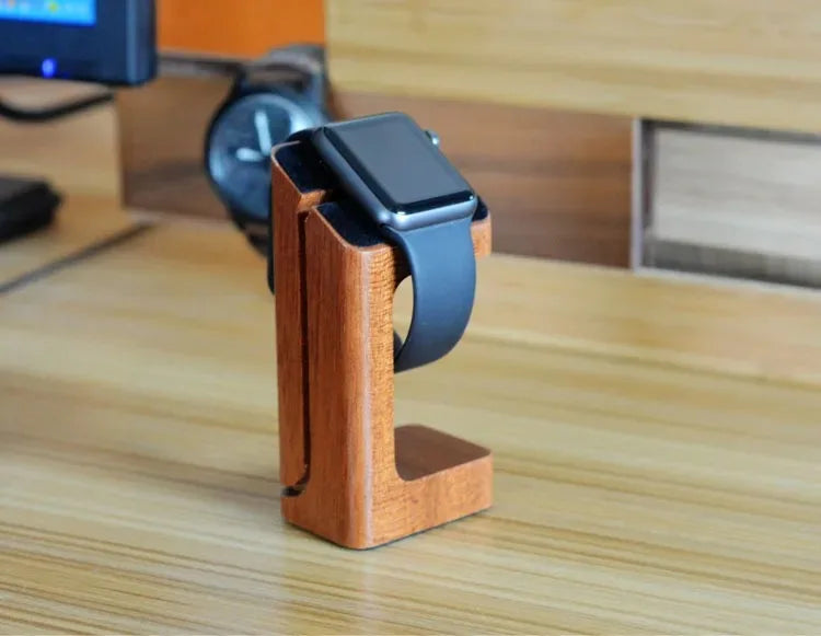 HANDMADE Wooden Watch Charger Stand Smartwatch Desktop Holder Charging Station Wrist Watch Base Original Apple Bracket Accessories