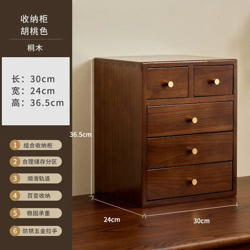HANDMADE Minimalist Solid Wood Storage Box Drawer Organizer Cosmetics Desk Sundries Holder Dustproof Vanity Container