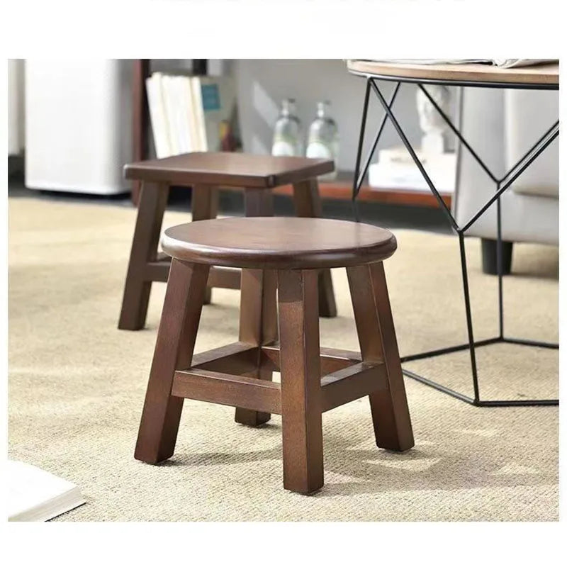 HANDMADE Walnut Colored Solid Wood Small Stool Modern Chinese Living Room Shoe Changing Stools Household Footrest Home Furniture 걸상
