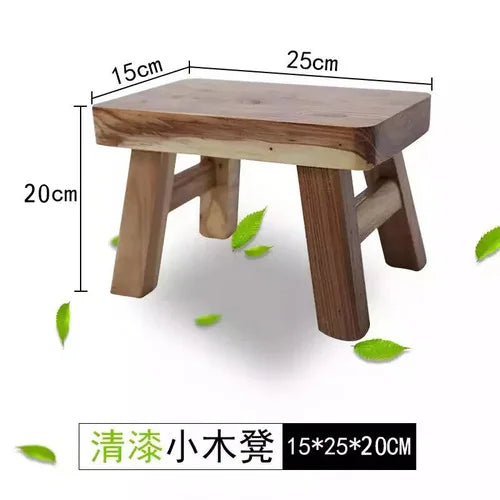 HADNMADE Solid Wood Foot Stool, Minimalist Chair Bench, Modern Squatty Potty Stool, Classical Chinese Small Stool