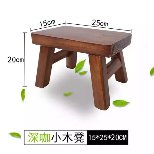 HADNMADE Solid Wood Foot Stool, Minimalist Chair Bench, Modern Squatty Potty Stool, Classical Chinese Small Stool
