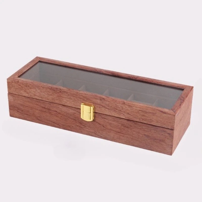 HANDMADE Walnut Wood Jewelry Box Luxury Retro Watch Storage Boxes Mirror Necklace Bracelet Display Case Jewellery Organizer Packaging