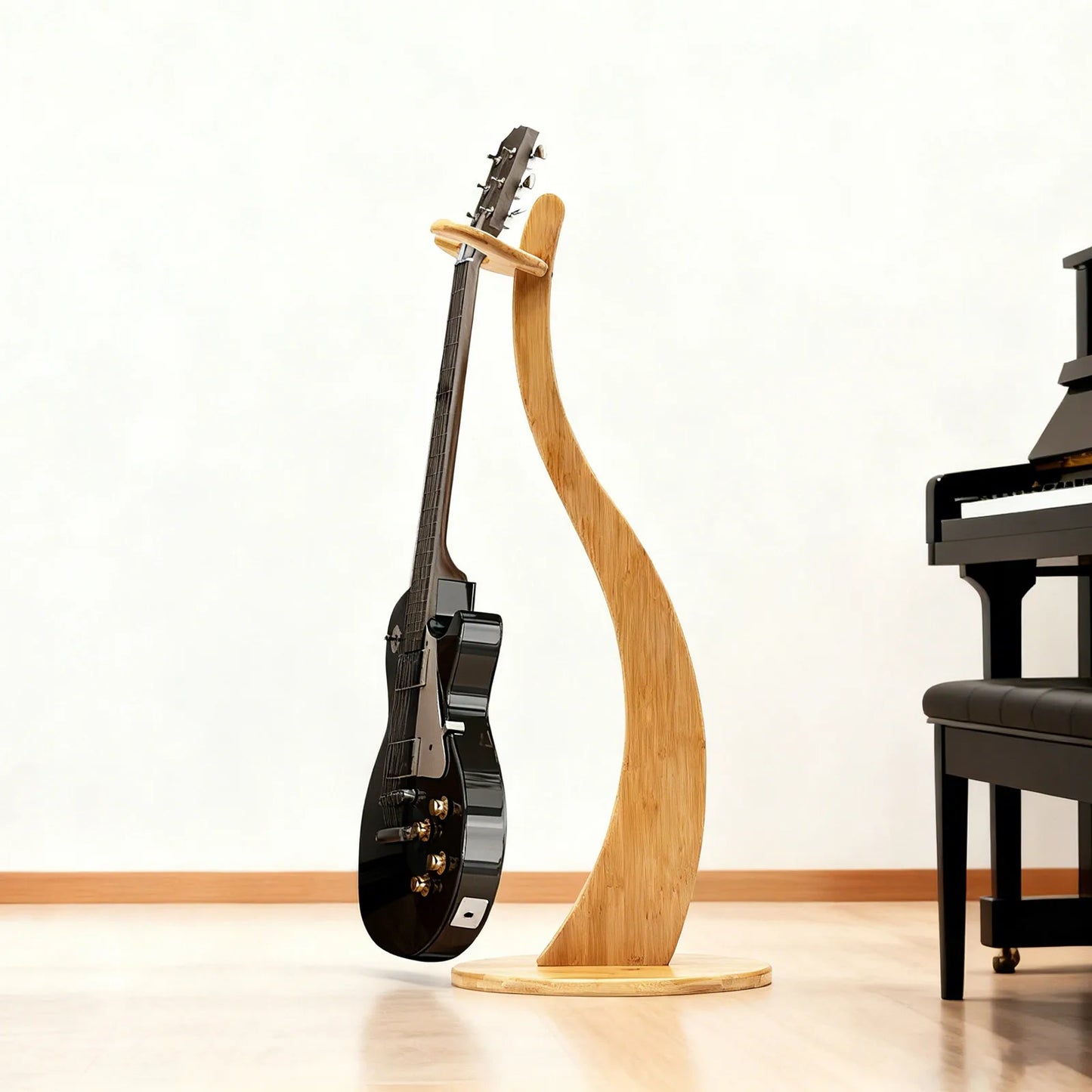 HANDMADE Bamboo Guitar Stand for Acoustic Electric Classical Guitar Ukulele and Banjos Non Slip Bottom Pad Stable Holder