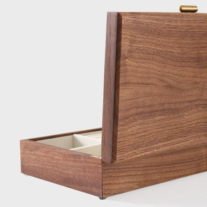HANDMADE BLACK AMERICAN Walnut Wood Jewelry Box Wedding Luxury Trinket Storage Boxes Necklace Earrings Bracelet Display Case Jewelry Organizer Supplies