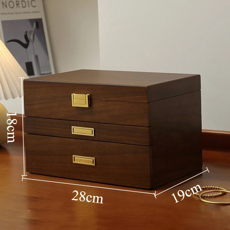 HANDMADE Wooden Jewelry Box Large Luxury Storage Boxes Earring Ring Bracelet Necklace Display Case Woman Jewellery BOX STORAGE Organizer