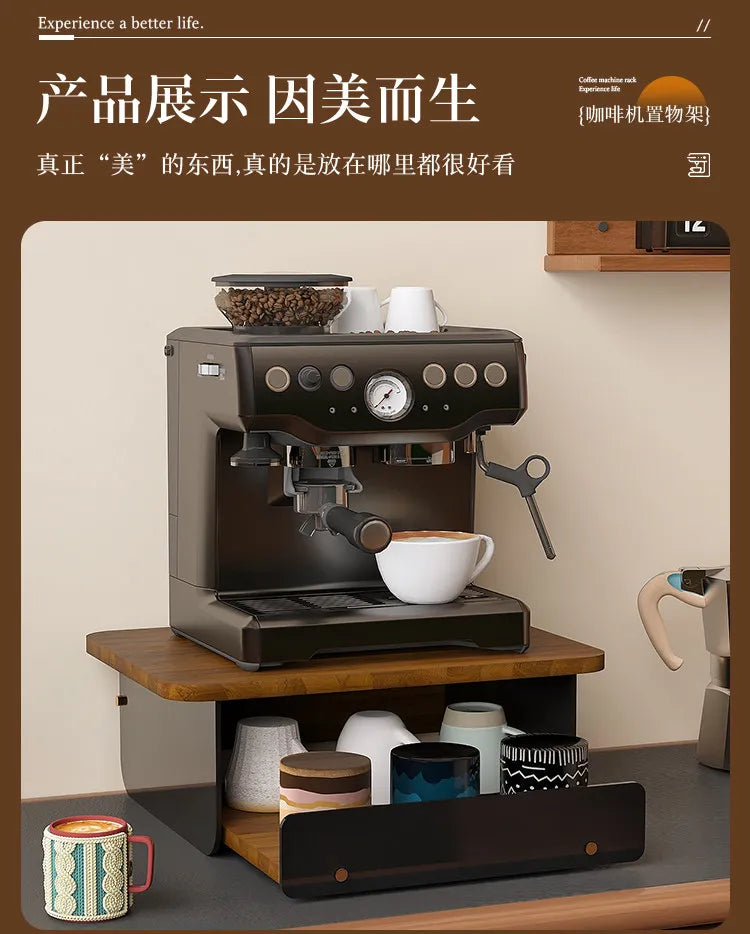 HANDMADE Coffee Machine Riser Stand, Elevated Countertop Shelf for Kitchen, Under Cabinet Storage Organizer for Espresso Maker Mug